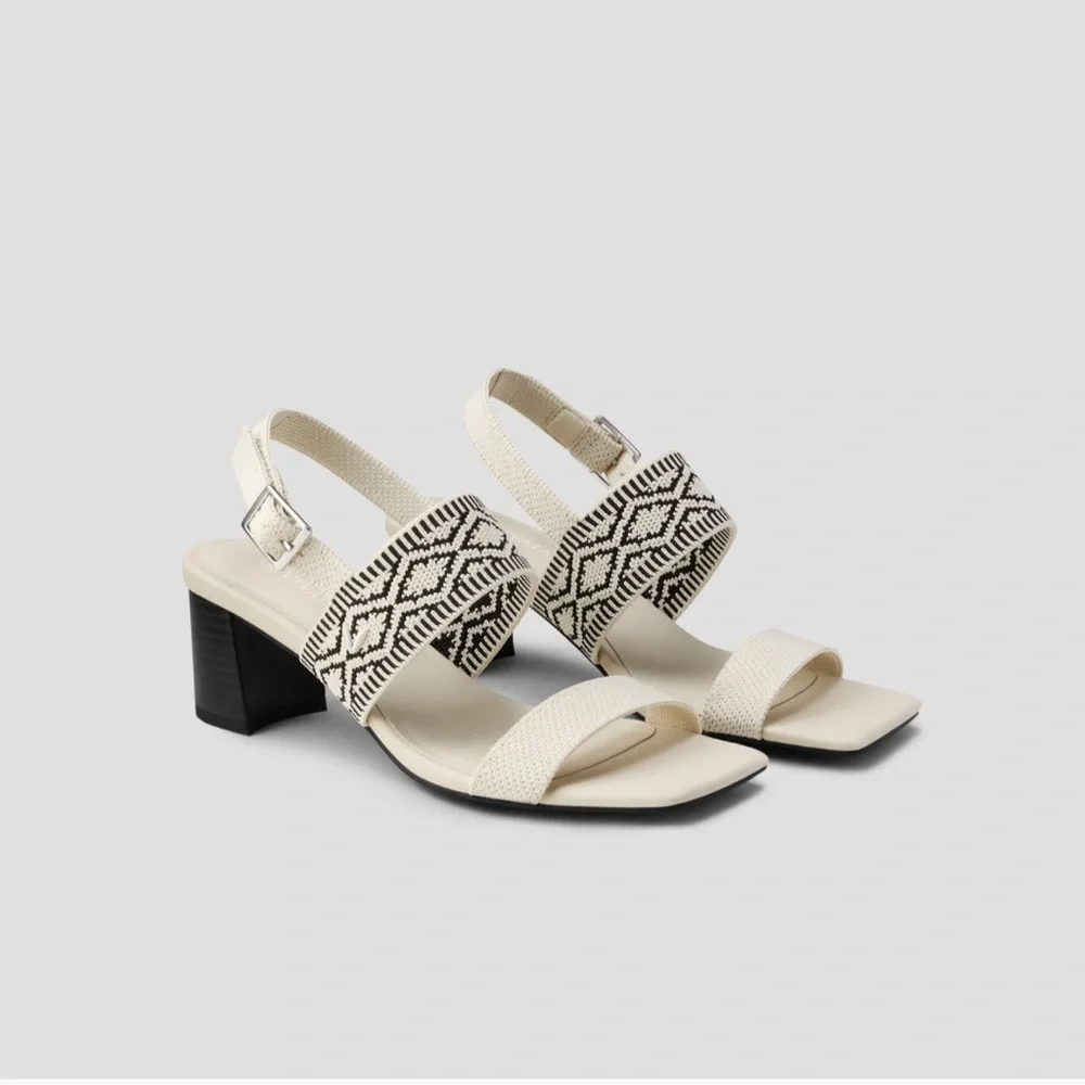 Vivaia Square-Toe Block Heel Sandals (Luna) size 41/9.5